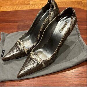 Rare Vintage Miu Miu Silver + Gold Pumps